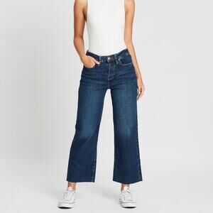 OUTLAND DENIM Sienna Dark Wash Button Fly Cropped Bootcut Jeans